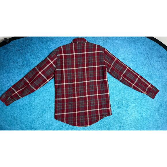 Vintage Outreach Quilted Lined Shacket Men’s S – Red Plaid Button Shirt Jacket - Picture 8 of 16